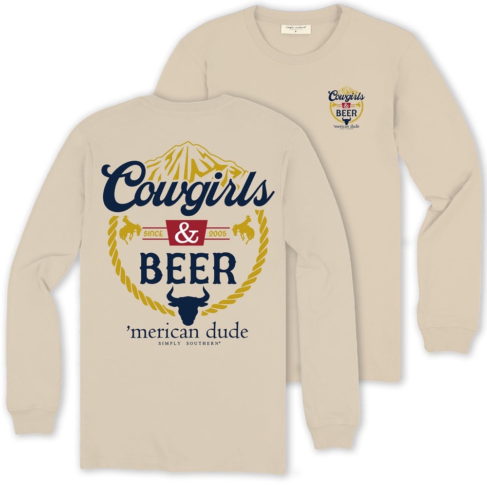 Simply Southern Cream Long Sleeve Tee - Cowgirls & Beer Long sleeve T-shirt